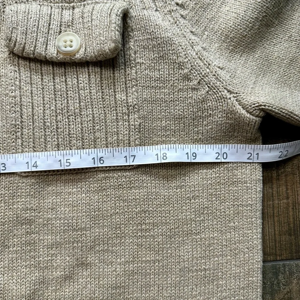 Banana Republic Men’s Shawl Collar Cardigan Sweater Beige Cotton M - Picture 8 of 9